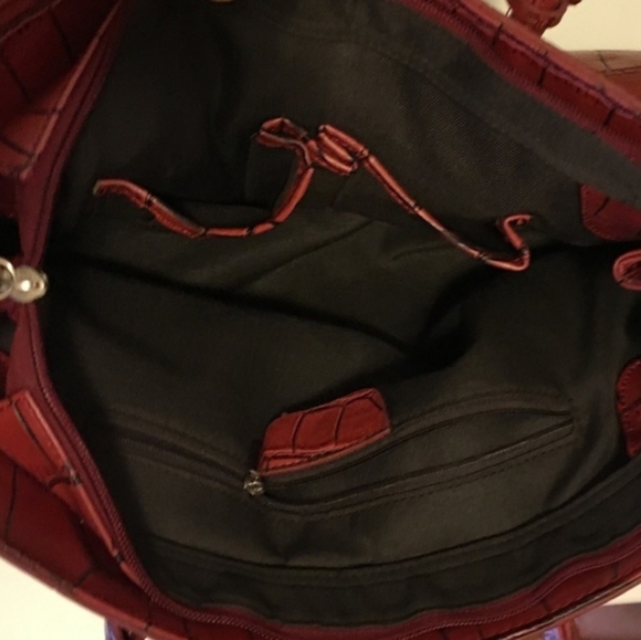 NEW Red Satchel Bag LARGE - Picture 6 of 7